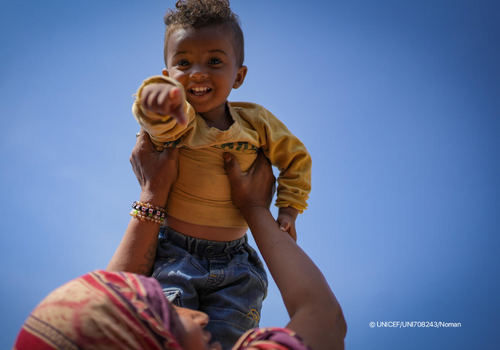 Child benefiting from UNICEF programs